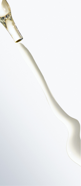 a squirt of white product